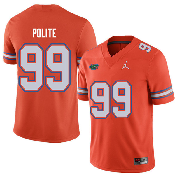 Jordan Brand Men #99 Jachai Polite Florida Gators College Football Jerseys Sale-Orange